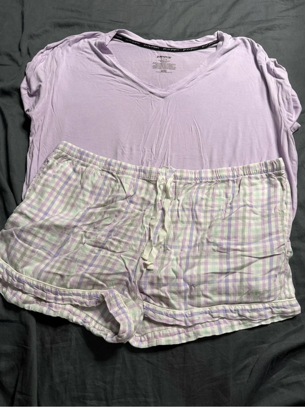 Women's Two-Piece V-Neck Pajama Set — Pink & Lavender